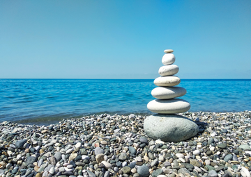 Zen rocks on the beach